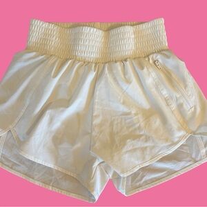 White High-Waisted Athletic Shorts